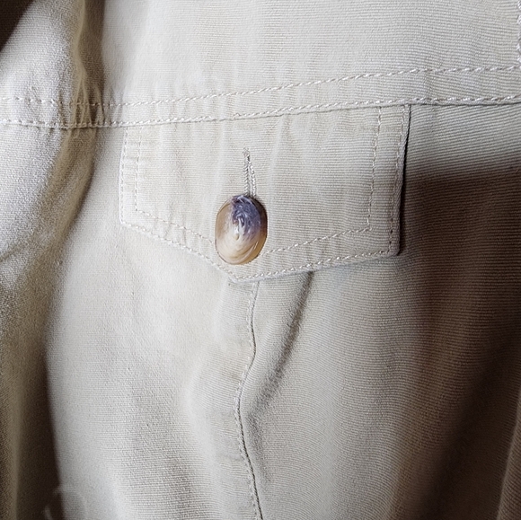 Kate Hill Tan Khaki Belted Utility Jacket Size 8 - Picture 6 of 8